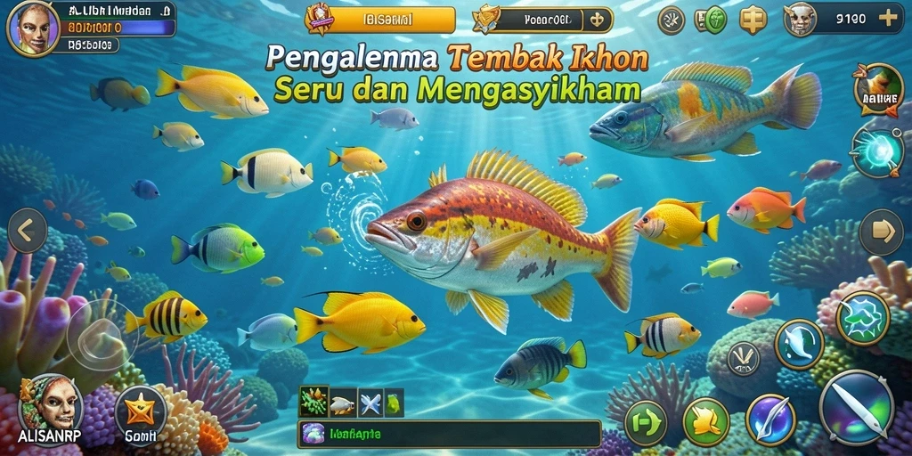 Tampilan permainan Tembak Ikan yang seru dan mendebarkan.