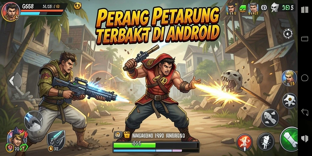 Tampilan gameplay G668 yang seru dalam pertarungan petarung.