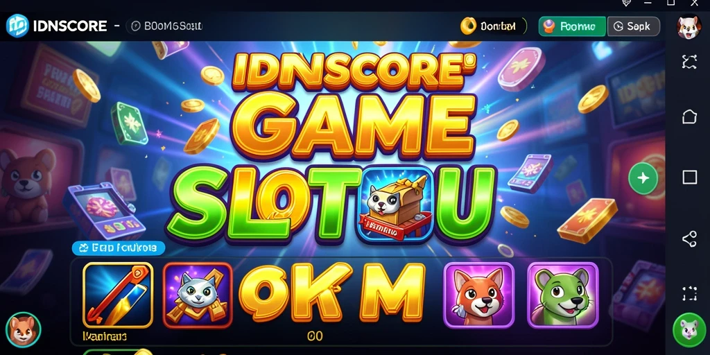 Tampilan gameplay seru dari IDNSCORE saat putaran slot berlangsung.