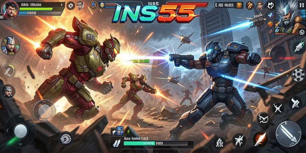 Tampilan aksi mendebarkan dalam gameplay INS55 yang penuh ketegangan.