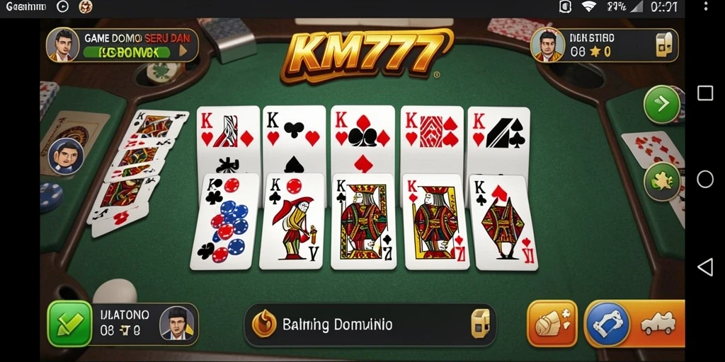 Tangkapan layar dari gameplay Domino yang menarik di KM777.