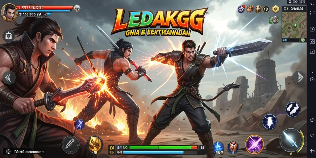 Tampilan aksi dan pertarungan seru di LEDAKGG