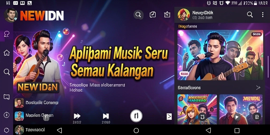 Tampilan gameplay seru dari aplikasi musik NEWIDN.