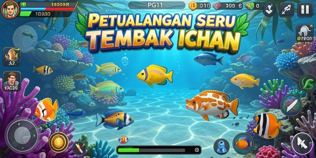 Tangkapan layar menunjukkan aksi seru dalam gameplay Tembak Ikan.