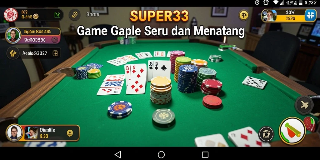 Tampilan gameplay seru dalam SUPER33 permainan Gaple.