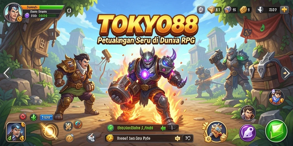 Menampilkan aksi seru dari gameplay RPG TOKYO88.