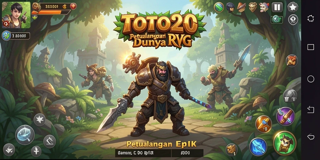 Tangkapan layar utama TOTO20 menampilkan aksi seru dalam permainan RPG.
